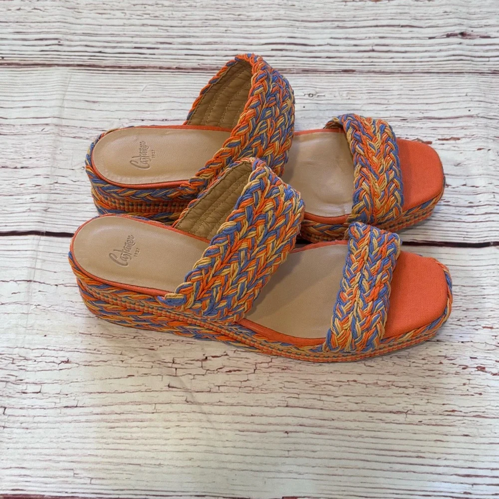 CASTANER Querima Espadrille Wedge Sandals in Naranja Multi Sz 40 Sz 10